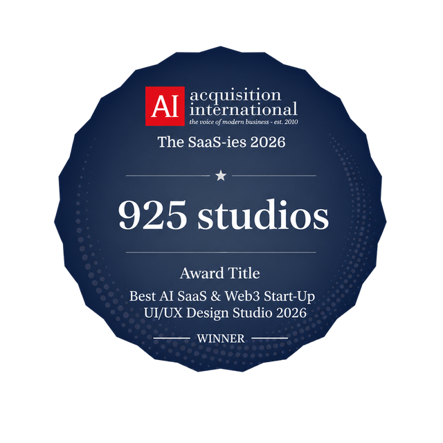 Acquisition International SaaS-ies 2026 winner: Best AI SaaS and Web3 Start-Up UI/UX Design Studio